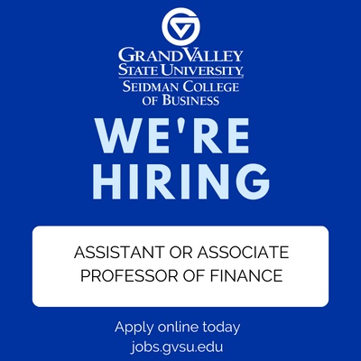 We're Hiring - Assistant or Associate Professor - Finance